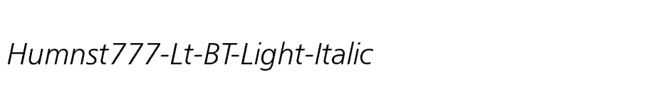 font Humnst777-Lt-BT-Light-Italic download
