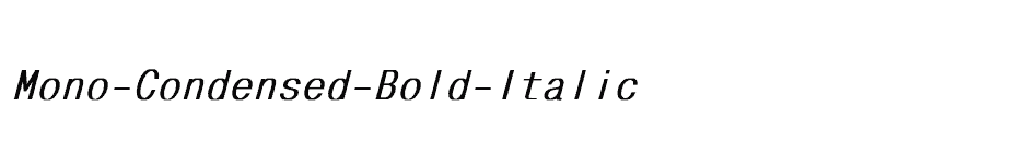 font Mono-Condensed-Bold-Italic download