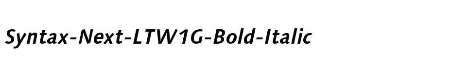 font Syntax-Next-LTW1G-Bold-Italic download