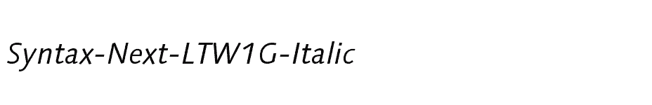 font Syntax-Next-LTW1G-Italic download