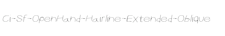 font Ci-Sf-OpenHand-Hairline-Extended-Oblique download