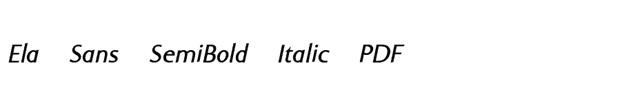 font Ela-Sans-SemiBold-Italic-PDF download