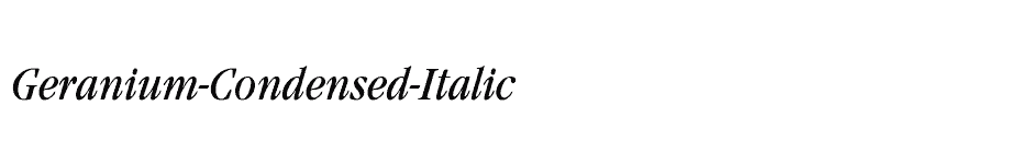 font Geranium-Condensed-Italic download