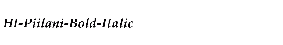 font HI-Piilani-Bold-Italic download