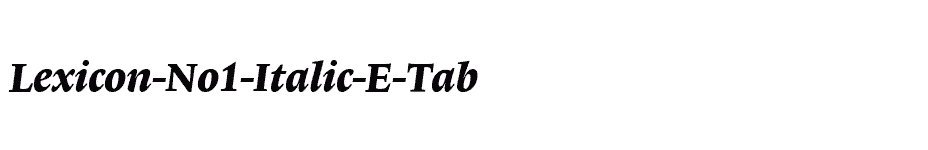 font Lexicon-No1-Italic-E-Tab download