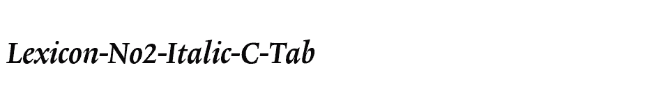 font Lexicon-No2-Italic-C-Tab download