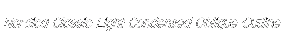 font Nordica-Classic-Light-Condensed-Oblique-Outline download