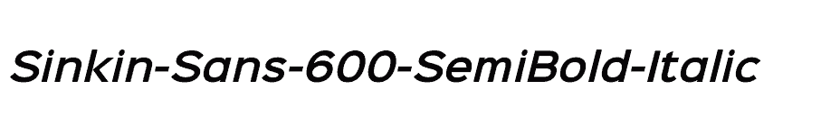 font Sinkin-Sans-600-SemiBold-Italic download