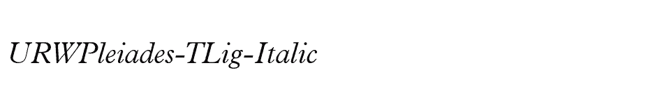 font URWPleiades-TLig-Italic download