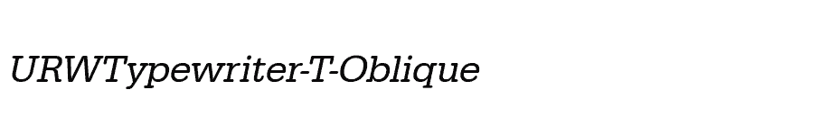 font URWTypewriter-T-Oblique download