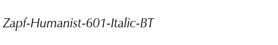 font Zapf-Humanist-601-Italic-BT download