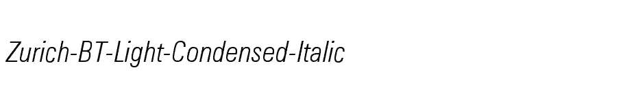 font Zurich-BT-Light-Condensed-Italic download