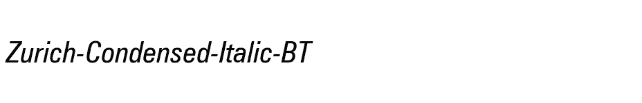 font Zurich-Condensed-Italic-BT download